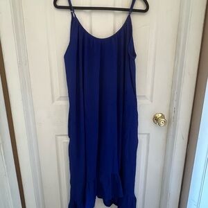 Elegant Blue Sleeveless Dress